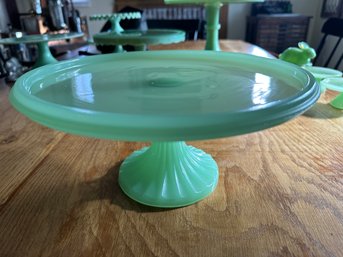 Pedestal Jadeite Cake Plate With Lip