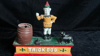 Antique Repro Cast Iron Trick Dog Mechanical Bank