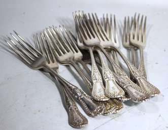 Lot About 16 Matched Victorian Silver Plated Forks