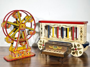 Antique Metal And Wood Children's Toys