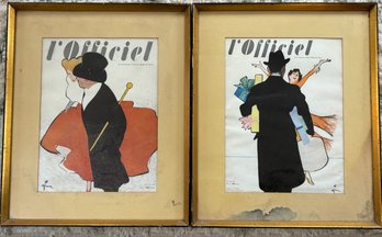 Pair Of Framed,  Ren Gruau - L'Officiel Cover (1951)