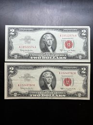 2 Red Seal $2 Bills 1963, 1963-A