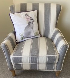 Single Striped Accent Chair