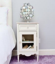 Go To Your Room Custom Made White Night Stand With Chicken Wire And  Plus 2 Tier Silver Disk