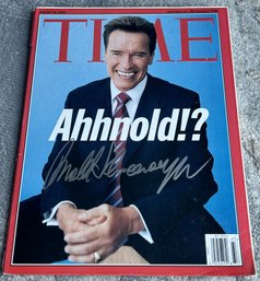 Autographed ARNOLD SCHWARZENNEGER Time Magazine- 'All American Classics' Certification