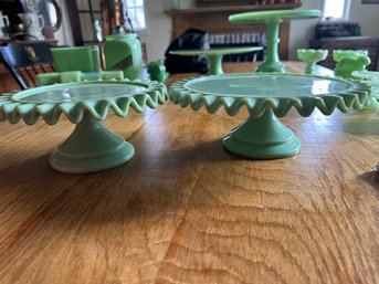 Two Ruffled Edge Cookie/cake Stands