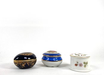 Trio Of Mixed Limoges Keepsake Boxes