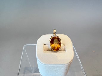 14K Yellow Gold And Citrine Pendant