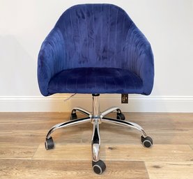 A Velvet And Chrome Adjustable Height Office Chair By Tainobi