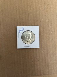 Beautiful 1963 Benjamin Franklin Silver Half Dollar