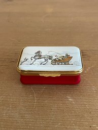 Tiffany And Co Halcyon Days Winter Sleigh Ride Collectible Enamel Box