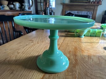 Tall Jadeite Cake Plate With Lip