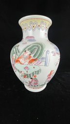 Asian Painted Porcelain Vase