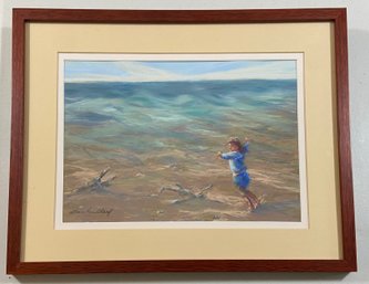 'Chase The Breeze' Original Artwork Signed Lois Van Cleef Local Artist 19x15 Matted Framed