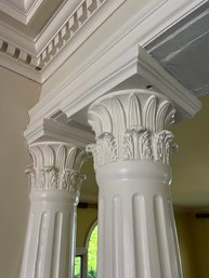 A Set Of 2 Fluted Full Columns And 2 1/2 Columns