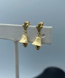 Beautiful 14k Yellow Gold Bell Stud Earrings