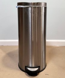 A Stainless Steel Wastebasket