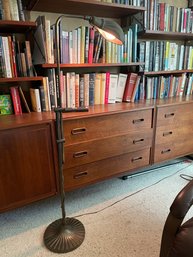 Adjustable Vintage Brass Floor Reading Lamp.