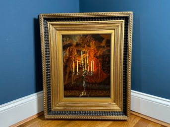 C Surgo Authentic Hand Painted Candelabra Painting