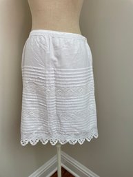 Gretchen Scott Lace Detail White Cotton Skirt, Size M