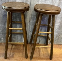 Two Wooden Barstools