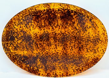 Large Vintage Faux Tortoise Shell Translucent Acrylic Platter