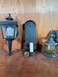 A Set Of 3 Antique Exterior Lighting Fixtures