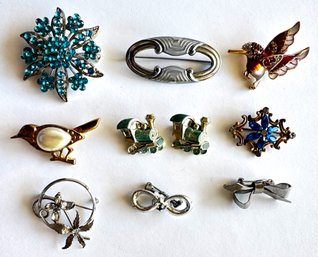 10 Vintage Brooch Pins By Simmons, Krementz & More