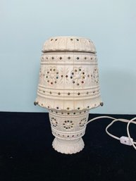 Vintage Patio Plastic Beaded Lamp