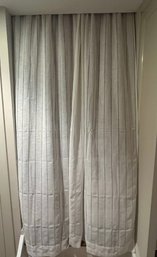 10 White Textured Stripe Sheer Curtain Panels 35'W  X 84'L