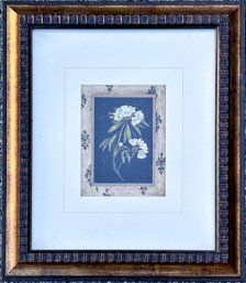 A Floral Print In Parcel-Gilt Wood Frame