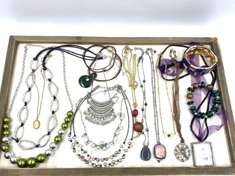 Nice Tray Lot Of Assorted Costume Jewelry - 14 Pieces