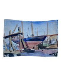 23 Inches X 15 Inches - Original Mid Century Ship Watercolor