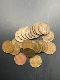 25 1940's, 1950's S-Mint Wheat Pennies