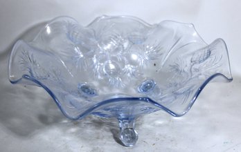 Ice Blue Fostoria Glass Footed Center Bowl