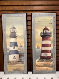 Pair Of Lighthouse Prints On Board