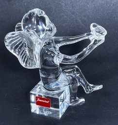 Signed Baccarat French Crystal Angel Cherub Figure