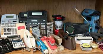 Calculators And Desktop Items - Staplers, Tape, And More