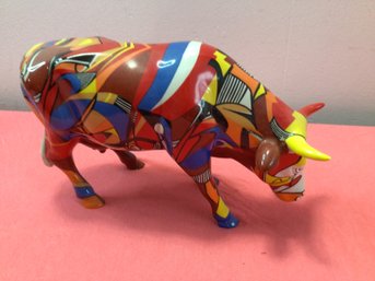 Cow Parade Phycodelicowwow Painted Cow Figurine