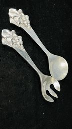 Mariposa Circa 1990 Aluminium Serving Spoon And Fork Set