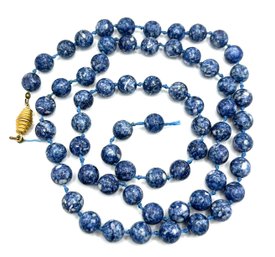 Beautiful Large Dumortierite Stones Beaded Long Necklace