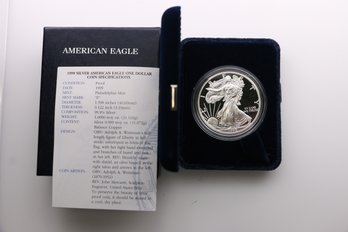 1999 Silver Eagle .999 1 Ounce Proof Coin