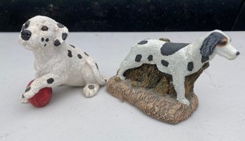 2 Dogs A Dalmatian Puppy With A Ball #72 And A English Setter From The Kennel Connection