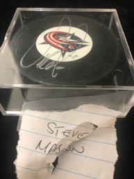 Steve Mason Signed Hockey Puck