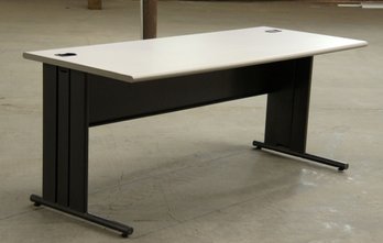 1990's Postmodern Grey Steel Desk