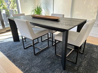 LIKE NEW - Restoration Hardware Arles Black Oak Dining Table