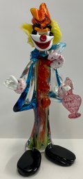 Murano Style Colorful Glass Clown