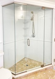 A Custom Glass Shower Surround And Kohler Bath Fittings
