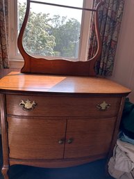 Vintage Oak Wash Stand/dry Sink With Towel Rack