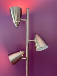 Modernist Brushed Chrome Bullet Floor Lamp